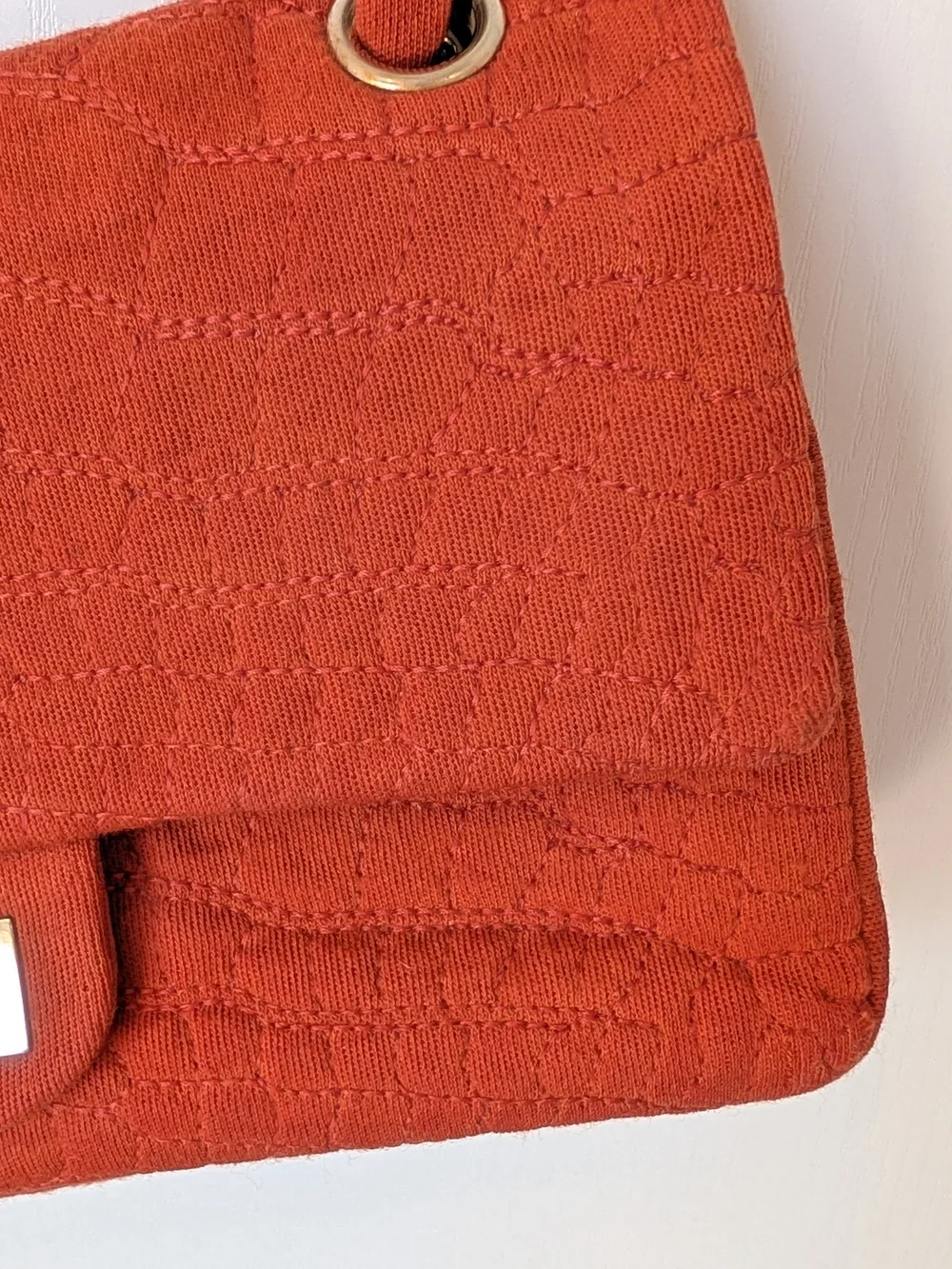 Chanel 2.55 Reissue Orange Jersey Crocodile Effect Stitching Small Double Flap.